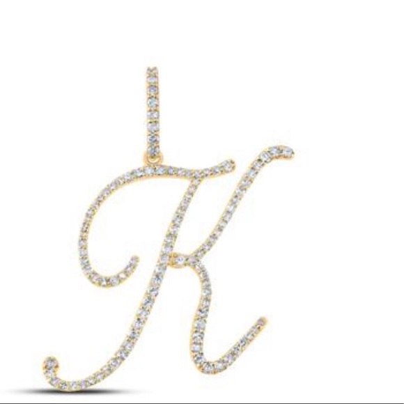 10k REAL GOLD REAL GENUINE DIAMOND K initial Pendant FREE APPRAISAL BLACK FRIDAY - Picture 15 of 15